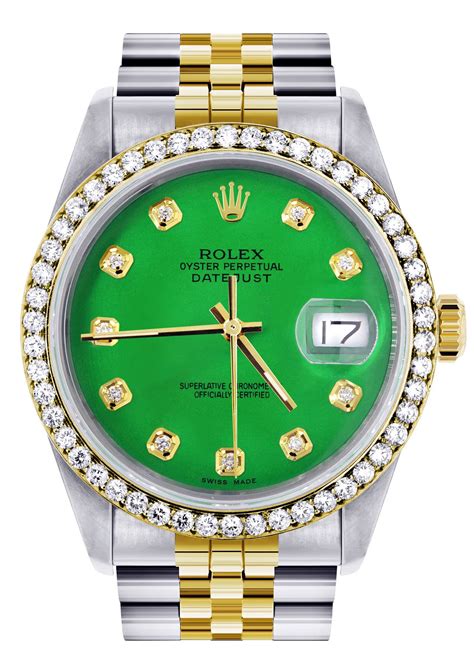 green and gold watch women rolex|Rolex gold with green dial.